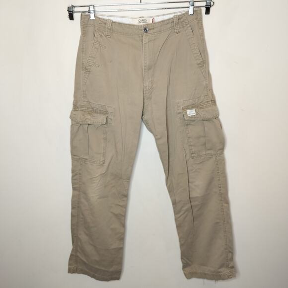 Levis Loose Straight Khaki Cargo Pants 36 x 35 Relaxed Baggy - Picture 1 of 16
